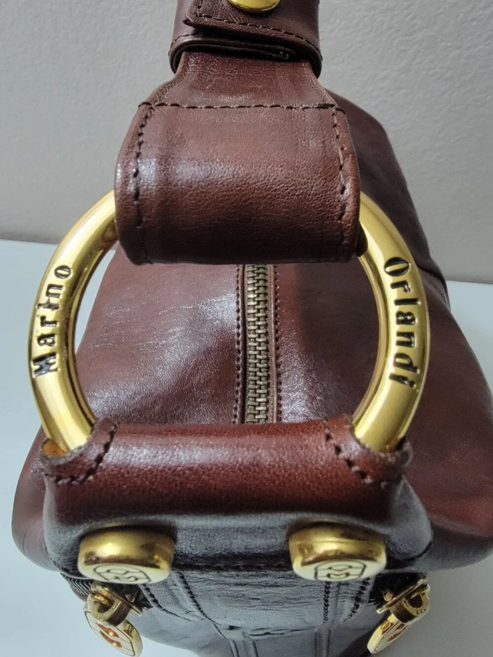 Marino Orlandi Brown Leather Bucket Bag Convertible Sling Backpack Italy